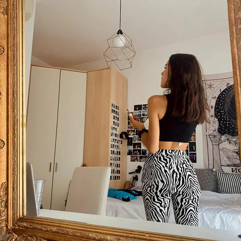 Summer Zebra Print Wide Leg Pants Y2K Trousers Sexy High Waist Womens Fashion Casual Womens Pants 16395 250102