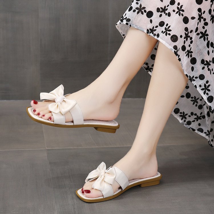 Bow Ddmywed Wearing Shaped For Women S Summer New Comfortable And Casual Fairy Style Flat Bottomed Sandals Chinese Brand Shoes F Ddmysaturn