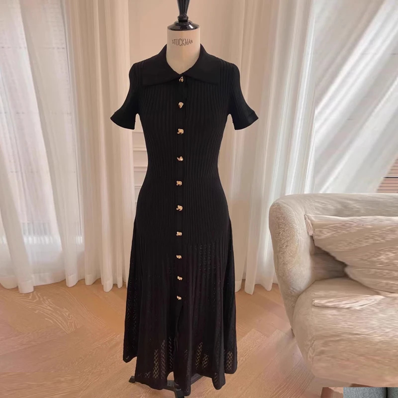 YuooMuoo Summer Maxi Dress Women Knit Black Green Long Bodycon Korean Fashion Ruffle Ladies Dresses Elegant Office Women Dress 250102