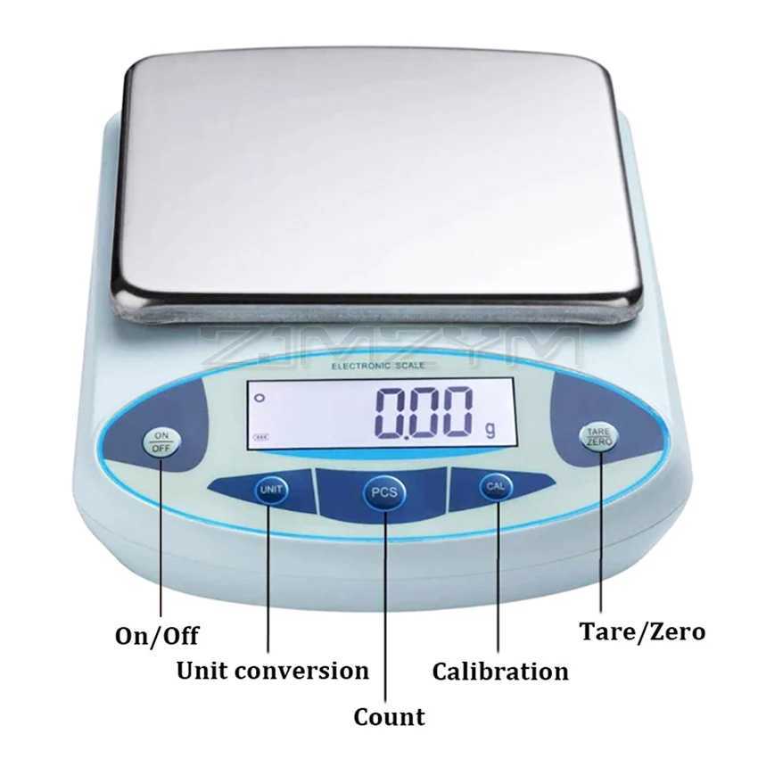 3000/5000g/30kg 0.01g/0.1g digital electronic balance laboratory jewelry scale high-precision industrial kitchen weighing balance scale W250103