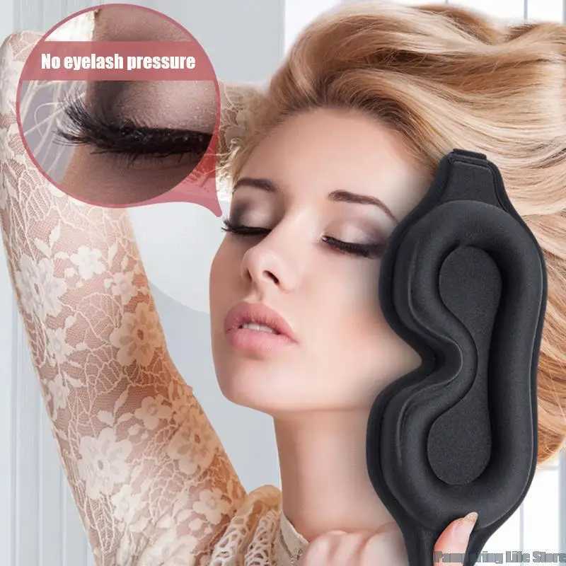 1 Pc 3D Silk Sleep Mask Memory Foam Soft Eye Patches Comfort 3D Design Face Sleep Mask Eyeshade Breathable Women MenXJ250103