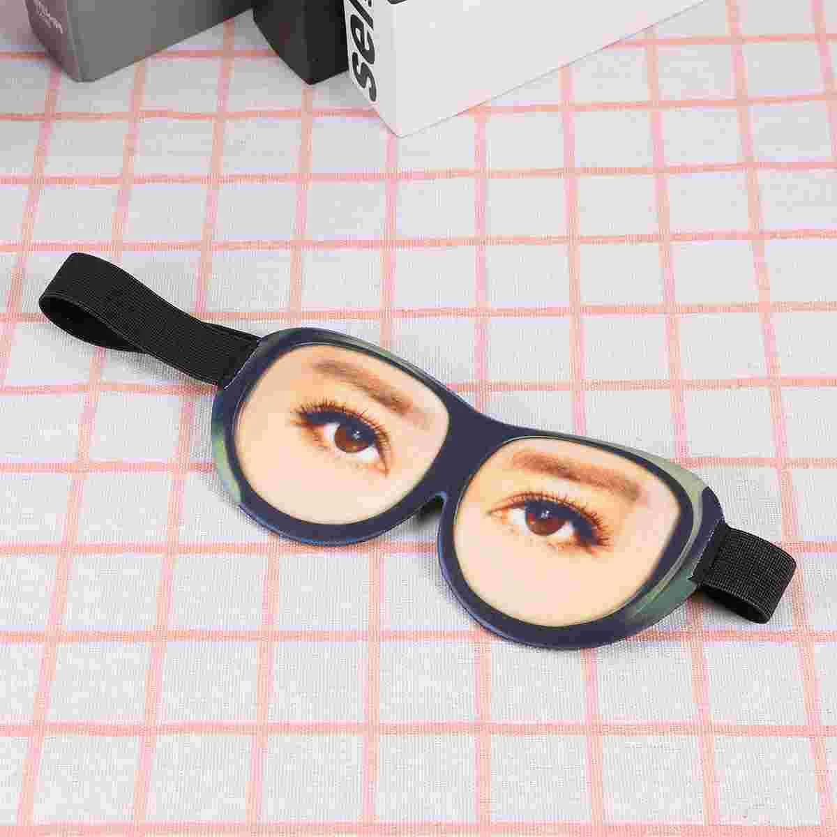 Creative Funny Glasses Eye Eyeshade 3D Steric Spoof Sleeping Eyeshade for Home Travel Outdoor Pretend to be Graceful PatteXJ250103