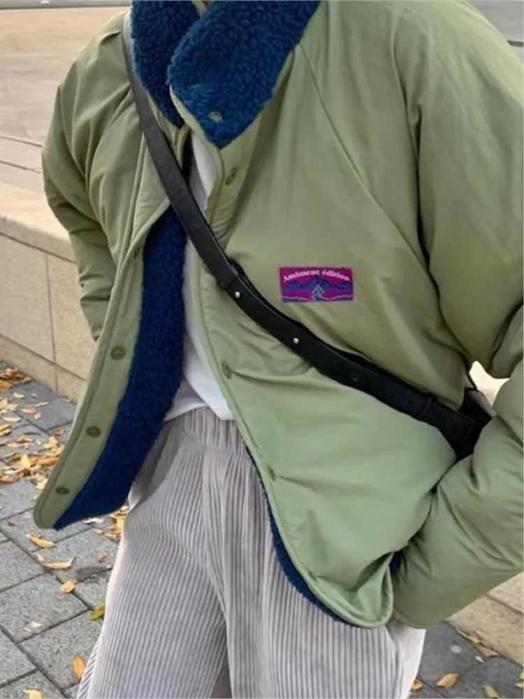 Autumn and Winter Teddy Reversible Patch Work Jacket Coats Womens Loose Womens Jacket Long Sleeve Modis Printed Womens Jacket M250103