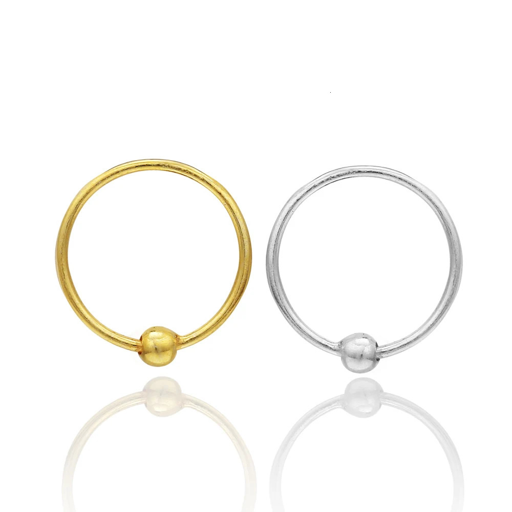 925 Sterling silver Nose ring trendy helix cartilage tragus nose piercing jewelry 6mm 8mm 10mm 20pcs/pack 250103
