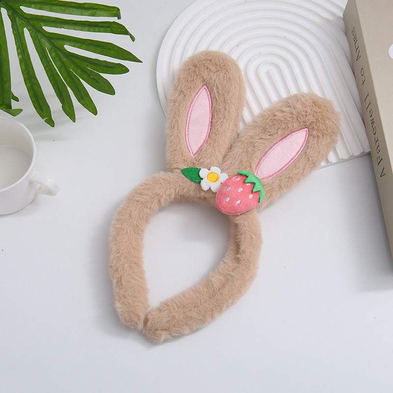 Manufacturer's popular wholesale new cute cartoon plush love bow rabbit ear sweet hair headband versatile headband