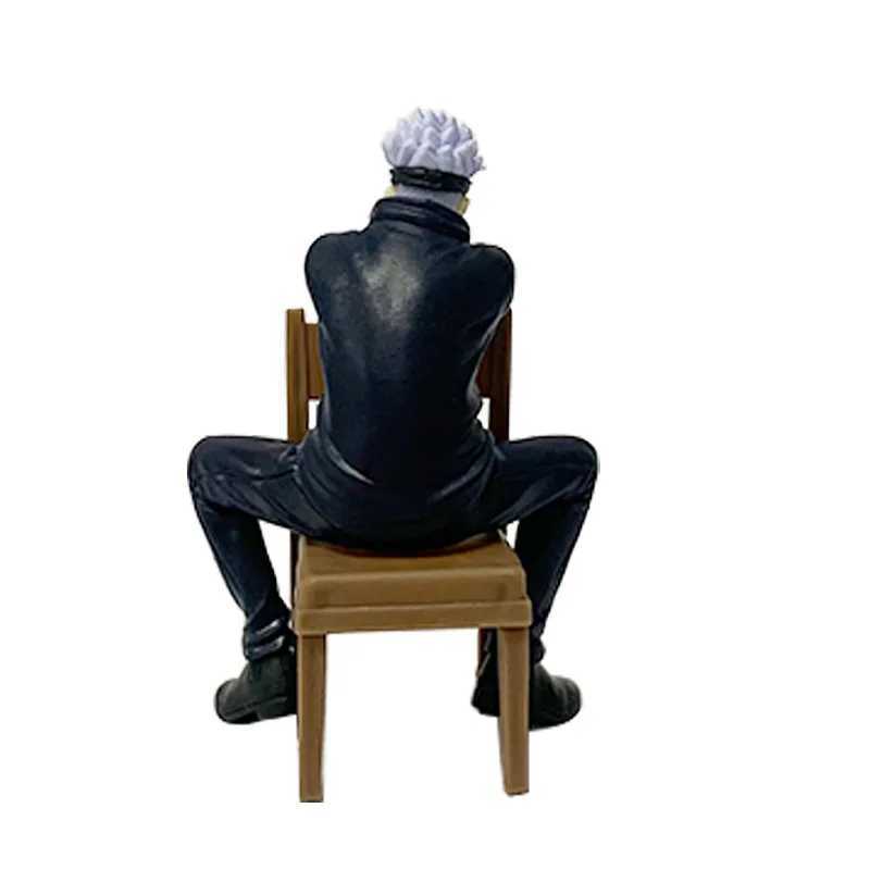 11CM Gojo Satoru Anime Jujutsu Kaisen Figure Satoru Gojo Rest Time Sitting Position Comes With Stool Gift Toy Action Figure PVCXJ250103