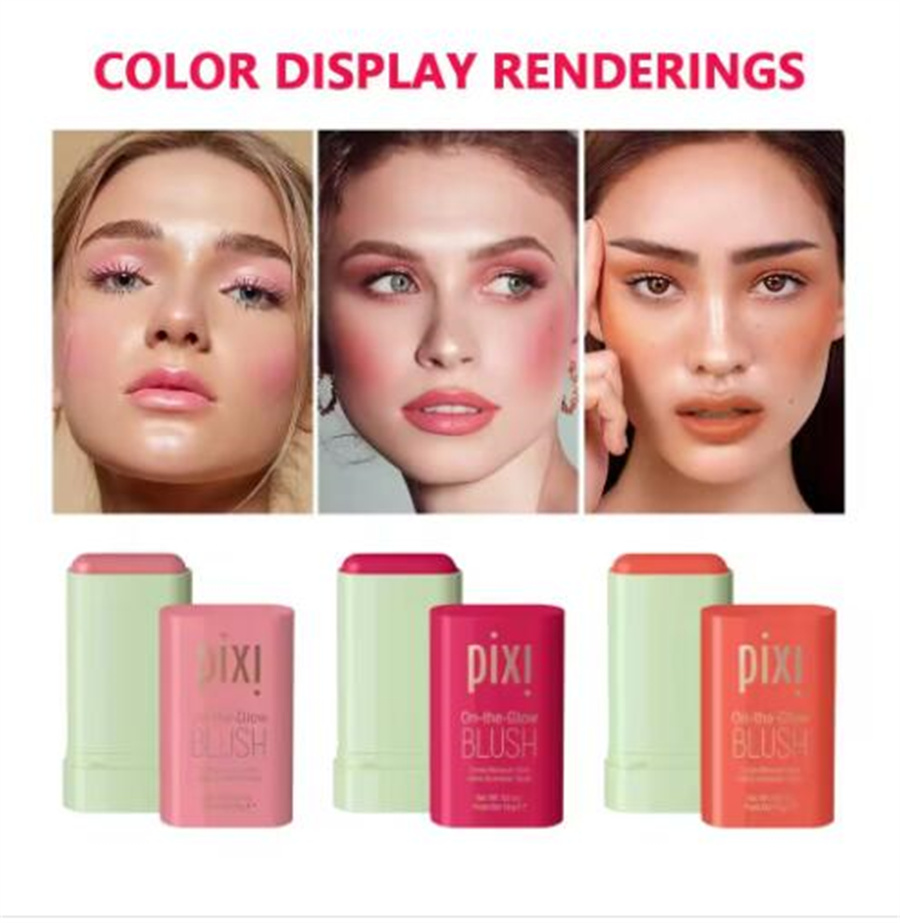 3in1 Cheek Lip Tinted Moistured Blush Stick Silky Brighten Blush Cream Blusher Cosmetics Tubes Matte Contour Makeup Cosmetics