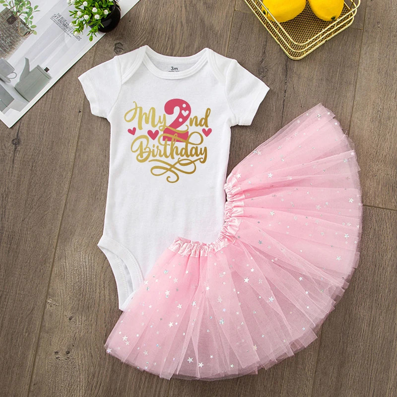 First Birthday Baby Girl Birthday Party Dress Cute Pink Tutu Cake Dresses Romper Outfits Toddler Girls Summer Clothes Jumpsuit 250103