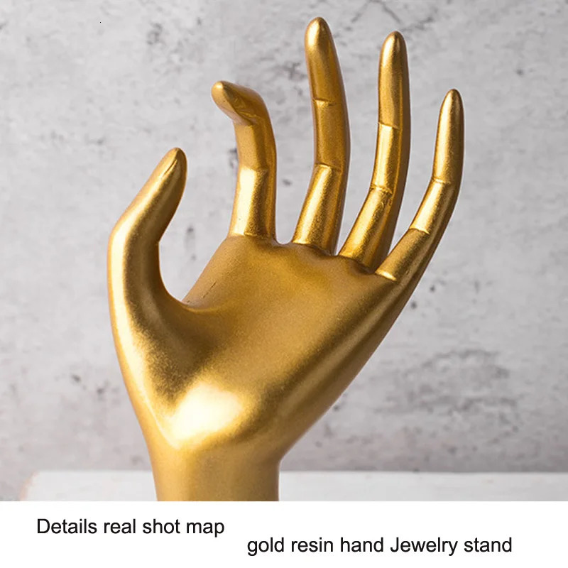High Quality Gold Resin Hand Ring Necklace Bracelet Bangle Watch Jewelry Display Stand Holder Jewelry Storage Earring Display 250102