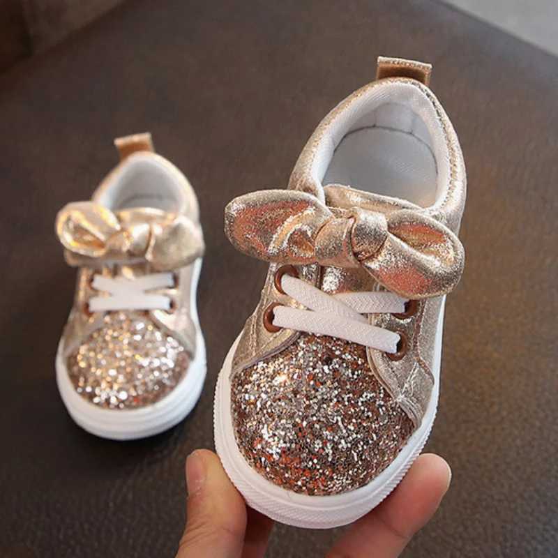 Flash solid color shoes childrens casual sports shoes spring childrens apartment bow Korean fashion girls sports shoes CSH1080 M250103