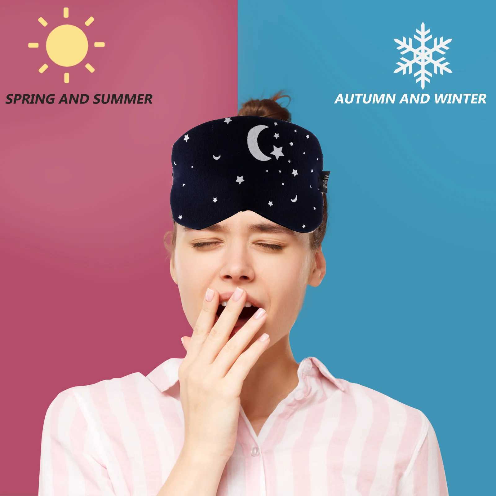 Cotton and Linen Eye Sleeping Mask Blinder Patch Adjustable Strap Eyeshade with Cold/Hot Gel for Puffy EyeXJ250103