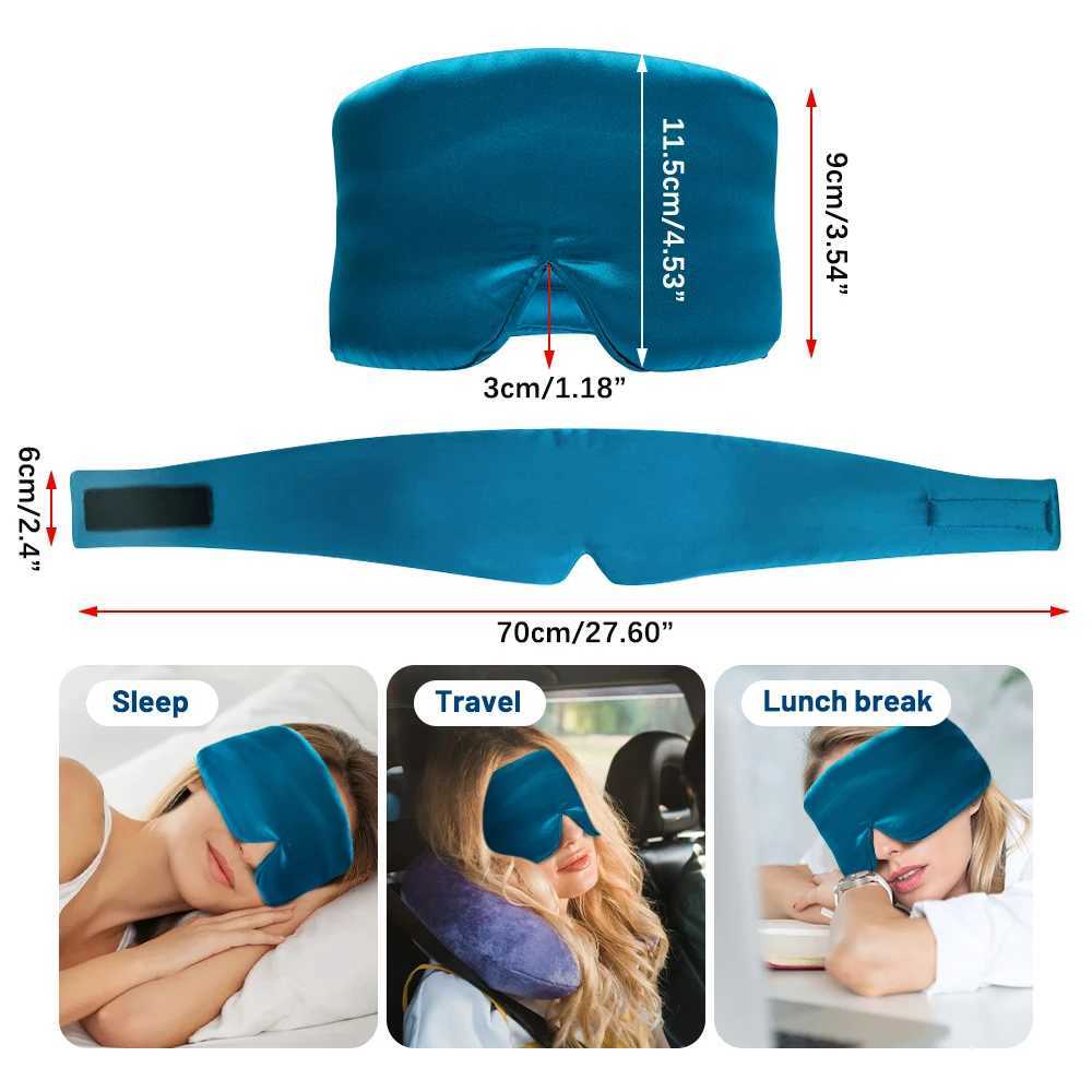 Silk Satin Sleeping Mask Eyeshade Blocking Light Eyemask Cover Shade Slaapmasker Travel Relax Eye Patch Women Men Sleeping AidXJ250103