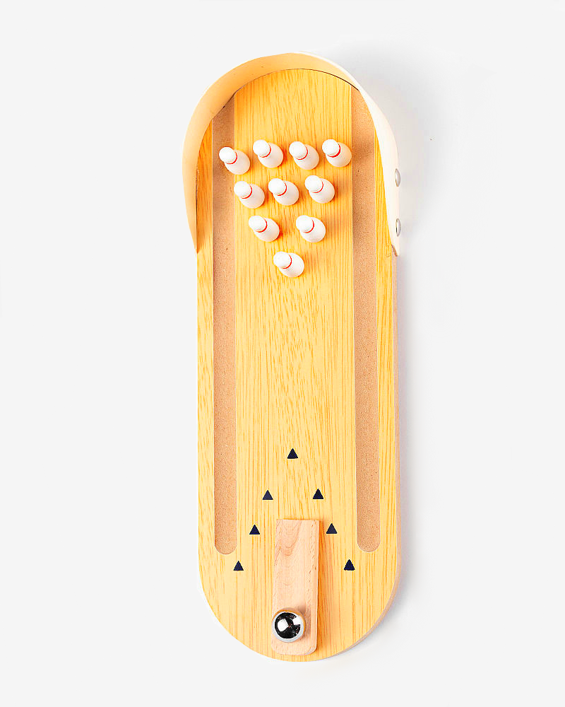 Tablette Mini Bowling Game Set - Tabletop Wood Board Mini Arcade Desktop Small Bowling Shooting Lane Bureau Stress Stress Gadget Little Finger To