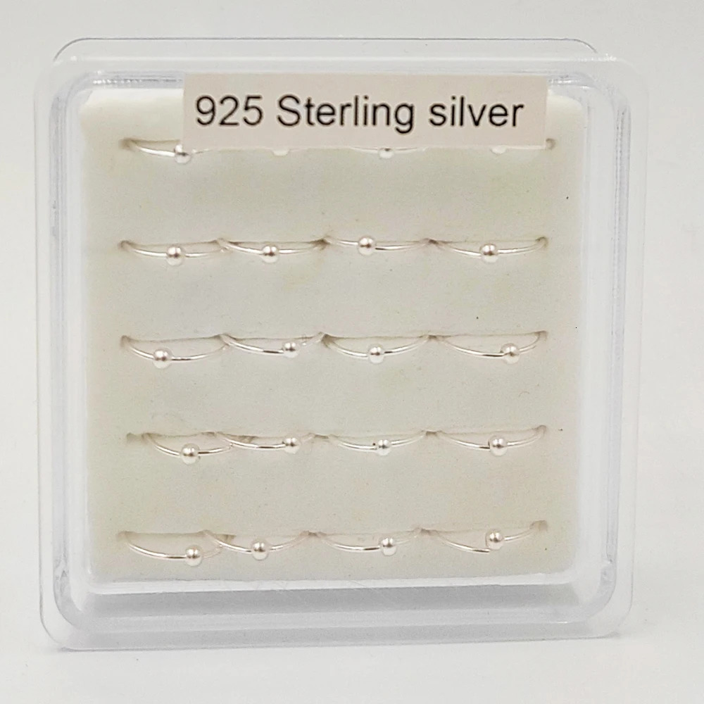 925 Sterling silver Nose ring trendy helix cartilage tragus nose piercing jewelry 6mm 8mm 10mm 20pcs/pack 250103
