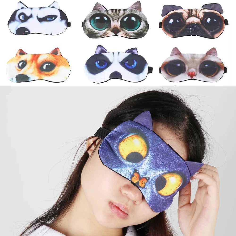 Cute Cat Dog Sleep Mask Eyeshade Cover Eye Mask Natural Sleeping Soft Blindfold Eyepatch Sleep Eyeshade Eye Cover 1pcsXJ250103