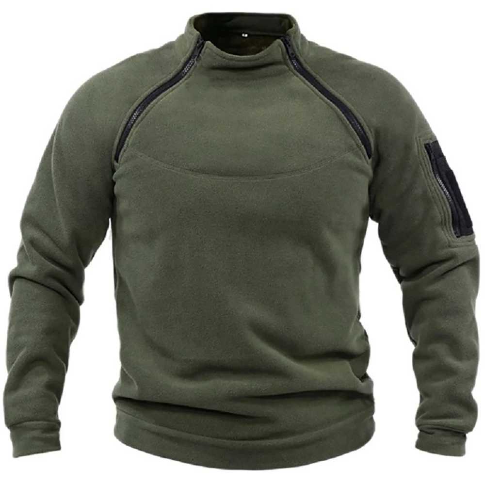 Mens wool floral solid color stand up collar jacket tactical outdoor sports jacket mens windproof thick sportswear W250103