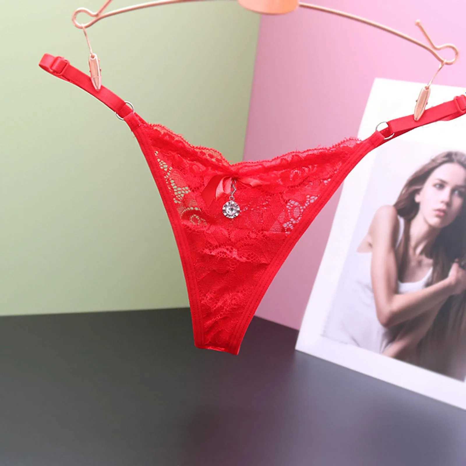 Womens cotton underwear plus size womens transparent lace thong adjustable waist bow net sexy seamless underwear Calcinhas Feminina W250103