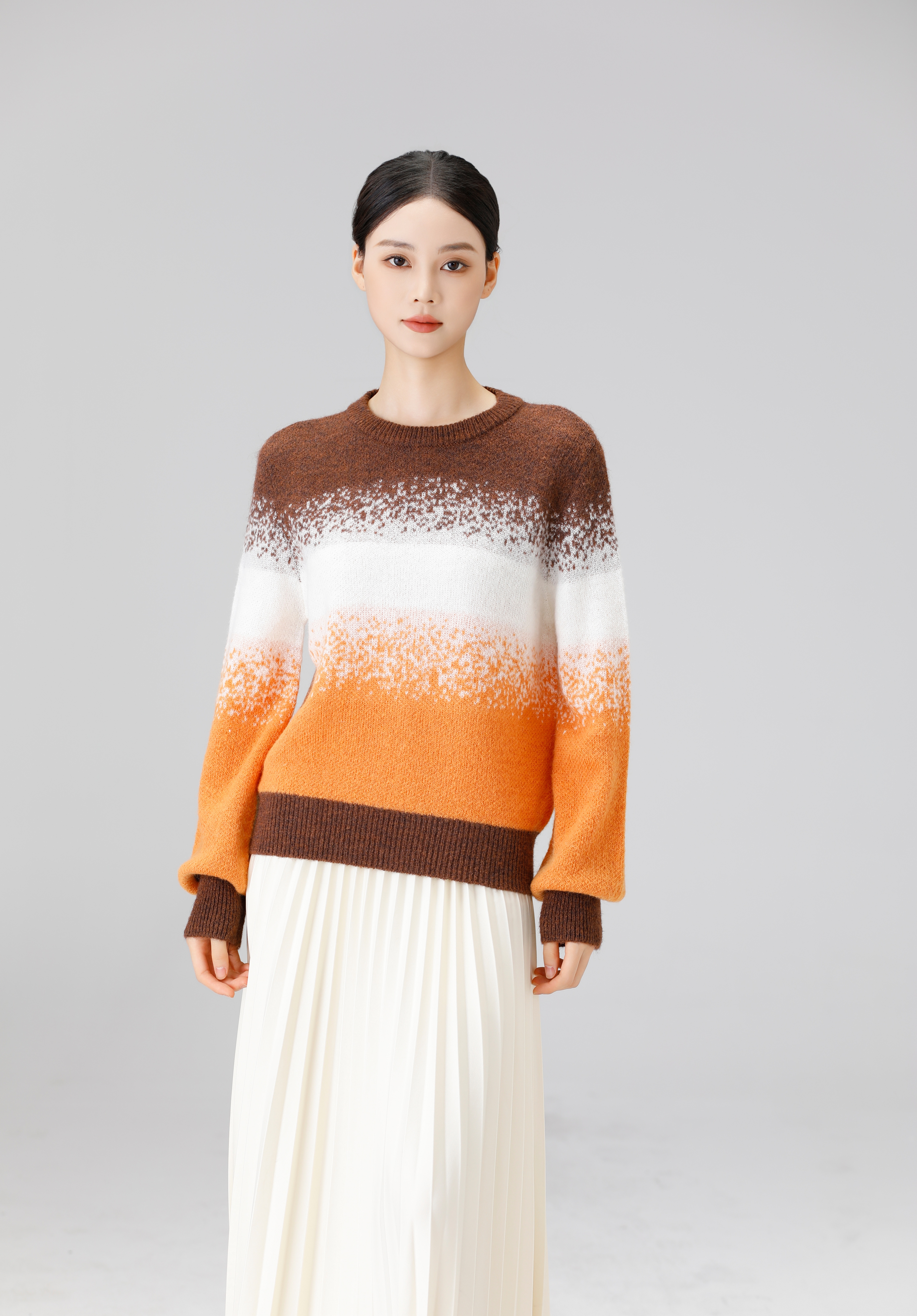 Trendy Ladies' Casual Knitted Top Durable and Warm Wool Blend Clothing