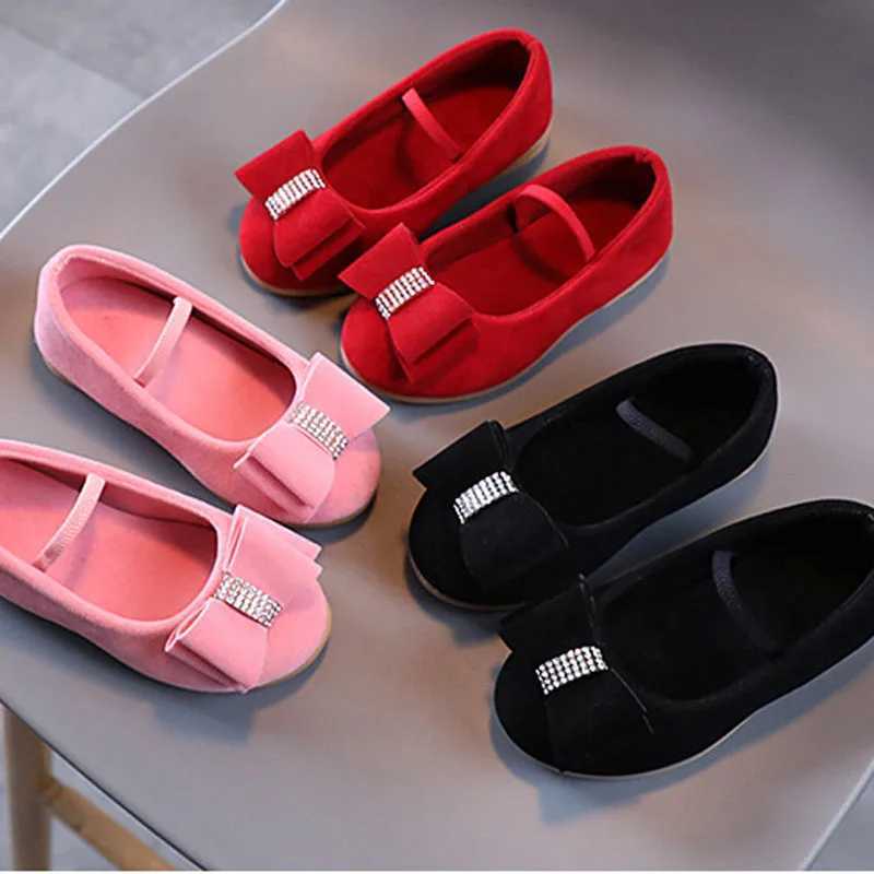 Girls Childrens Shoes Princess Fashion Solid Color Spring/Summer Childrens Bow Baby Shoes Sweet Princess Loafers CSH1270 M250103