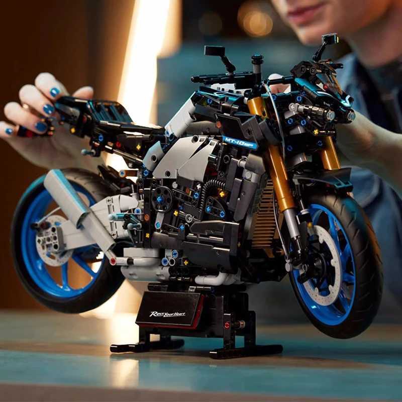 Free shipping 1478PCS Technical Motorcycle Building Blocks Model Racing Motorbike Bricks Famous Yamahas MT-10 SP Moc 42159 Toys for Kids Gifts