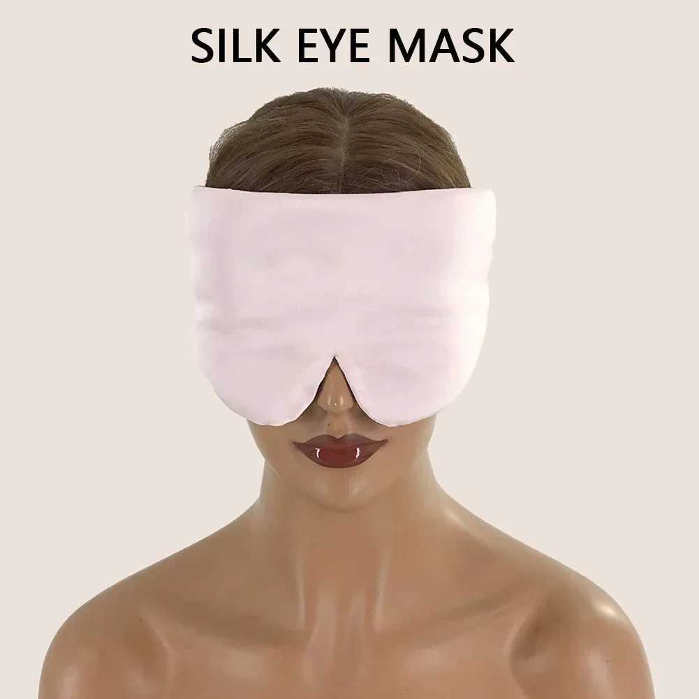 1Pc Silk Satin Sleep Mask Comfortable Sleeping Eye Mask Eyeshade Cover Shade Eyes Relax Enlarged Eye Patch Women Men SleepXJ250103