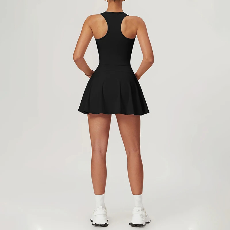 Sports Short Skirt Set Fiess Sportswear Running Suit Golf Tennis Dress Workout Clothes