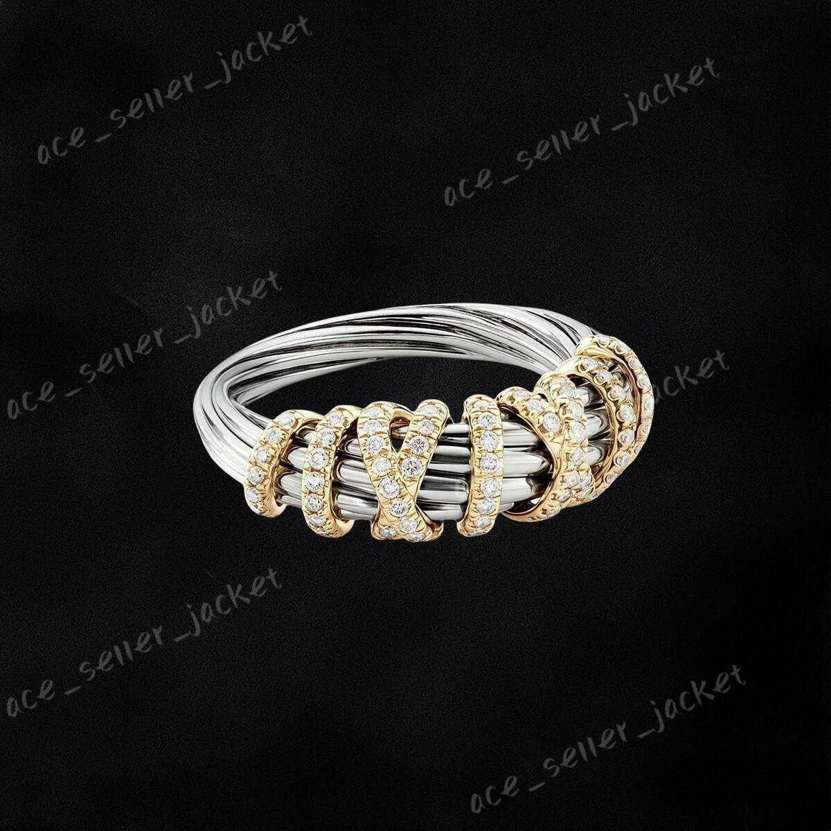 new designer yerman ring european american high quality fashion jewelry ring women titanium steel 18k gold plated letter hot se david yurmab yurman yourman OM0R