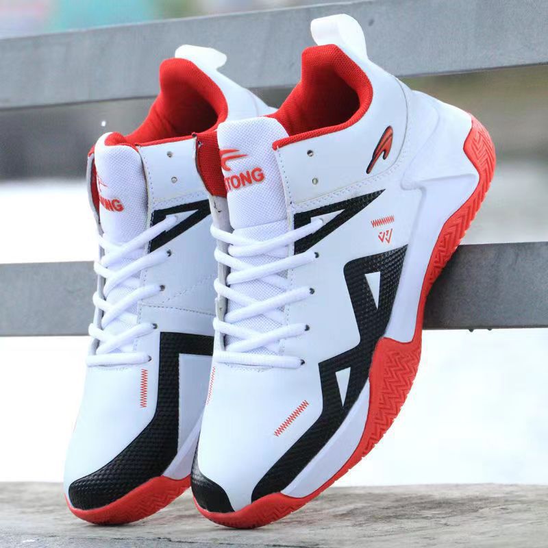 New high top basketball shoes Men's leather casual shoes Fashion Student training running shoes Sizes 39-46