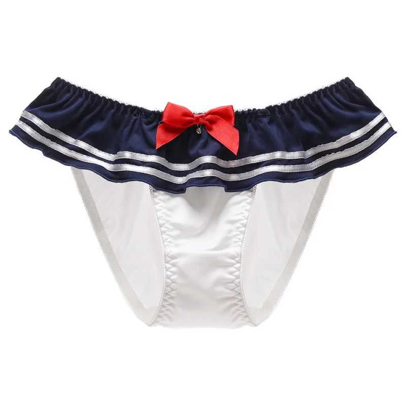 Japanese Navy Style Cartoon College Cosplay Milk Silk Underwear Bow Sexy Cute Lovely Womens Panties High Elasticity BreifsXJ250103