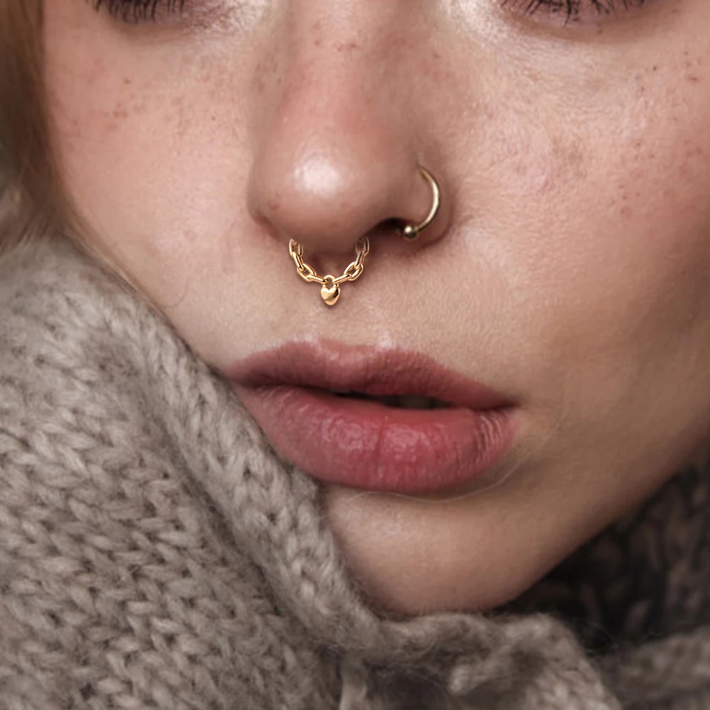 Doearko 1pc Septum Rings Hoop Hinged Segment Septum Nose Ring Clicker Ring Cartilage Earrings Hoop Helix Tragus Piercing Jewelry 250103