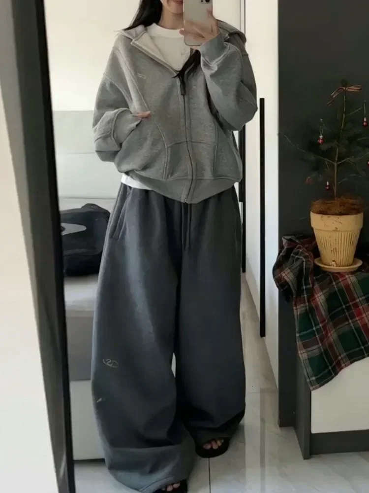 HOUZHOU Y2K Retro Womens Bag Sports Pants Jogger Oversized Korean Fashion Sports Pants Harajuku Street Clothing Gyaru Kpop Trousers 250102