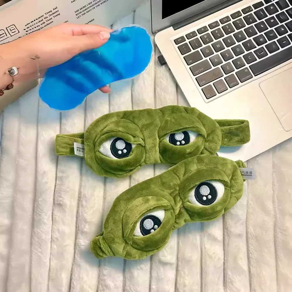 3D Sad Frog Sleep Eye Mask Soft Comfort Eye Mask Travel Eye Block Patch Shade Eye Rest Adult Eye Patch Relax MassageXJ250103