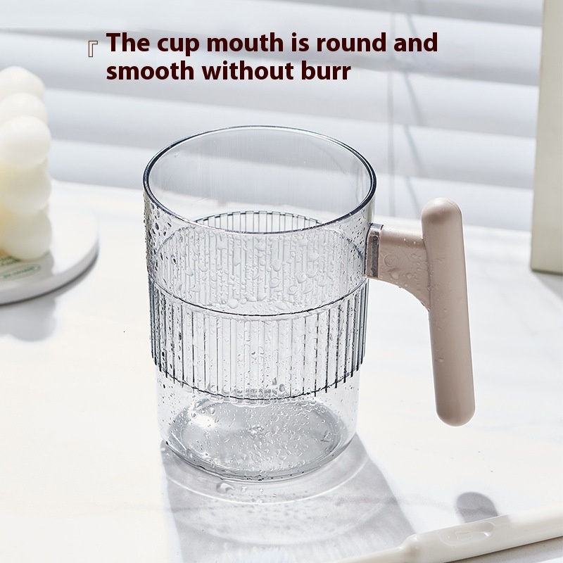 Student-Friendly Transparent Toothbrush Cup with Handle