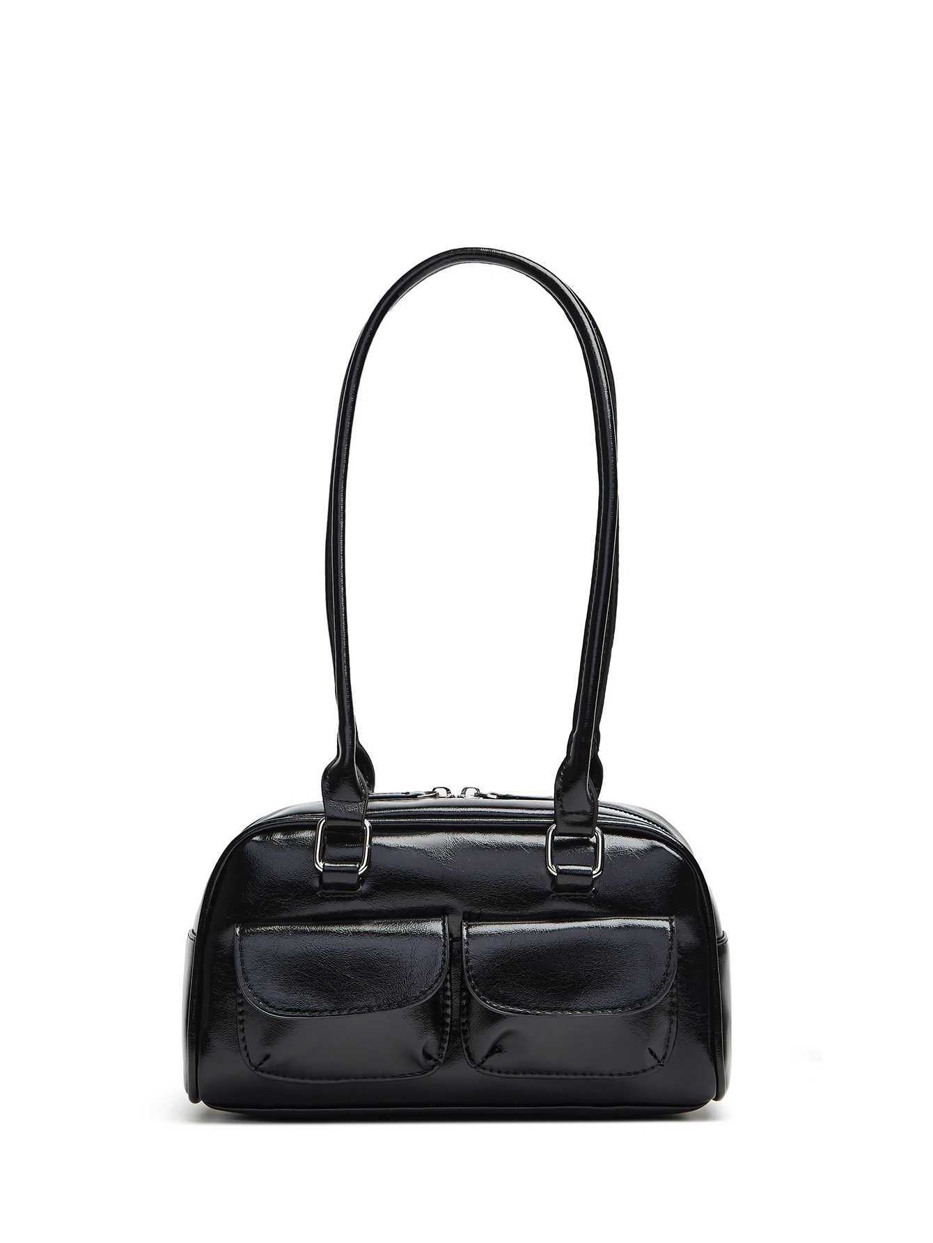 Lux Trendy Street Standoil Korean designer bowling box handbag for Wenboste handbag Pu leather bag Fem accessories Y240102
