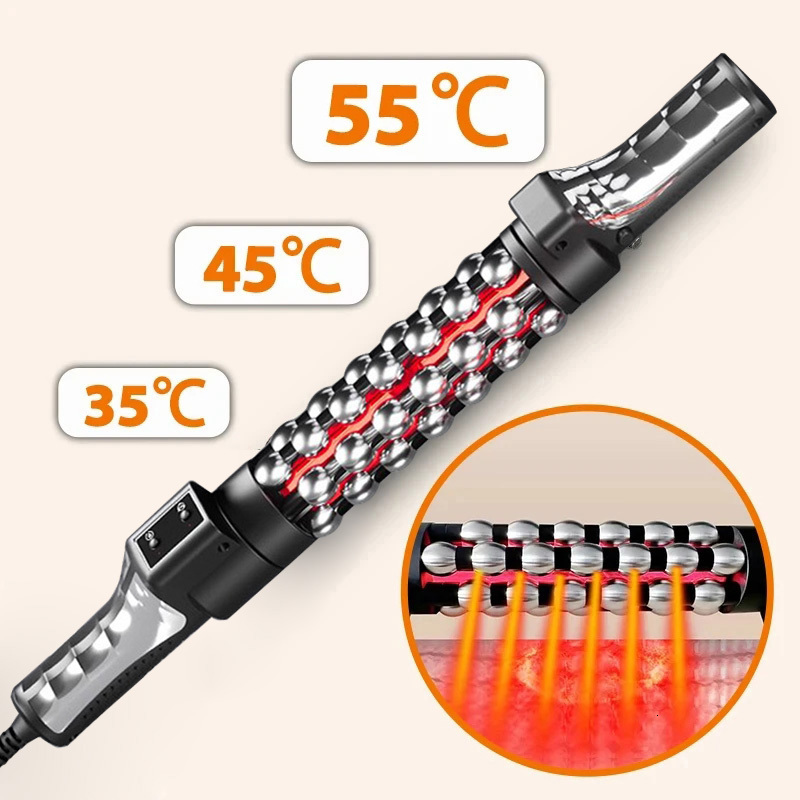 New 36W Relaxed Red Light Heated Massage Device Roll Massager 360° Rotating Inner Ball Roller for Whole Body Anti Cellulite