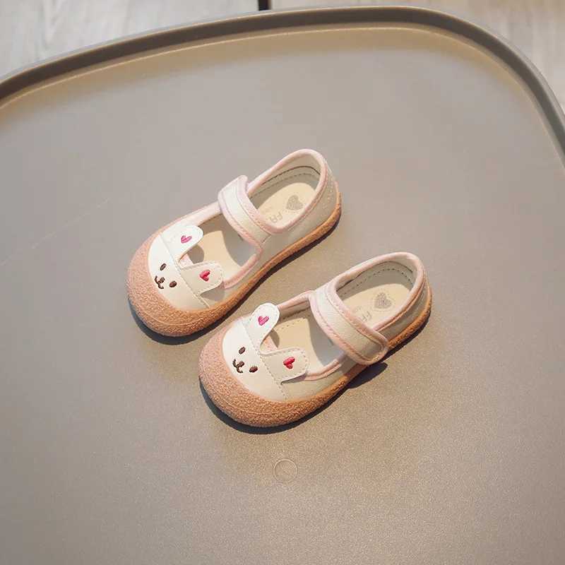 Spring Korean Childrens Cute Rabbit Soft soled Princess Shoes Shallow Mouth Casual Sports Shoes M250103