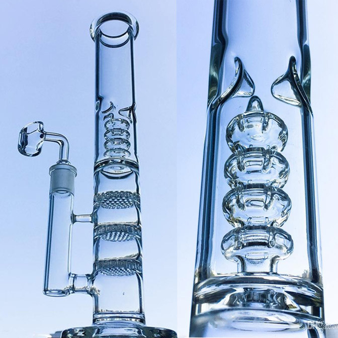 40cm Tall Thick Glass Water Bongs Heady Glass Oil Bong Hookahs Smoking Water Pipe Bubbler With 18mm Bowl