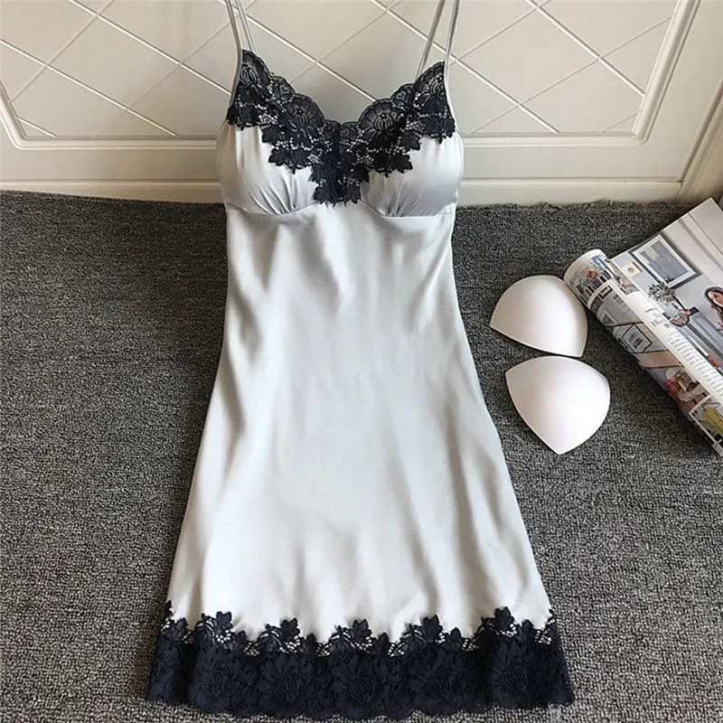 Womens sexy silk dress Babydoll lace lingerie with bathrobe pajama womens elegant sexy pajama womens bathroom W250103