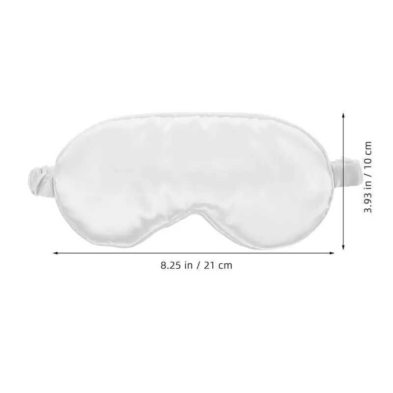 1Pc Silk Sleeping Eyeshade Double Sided Silk Eye Mask Breathable Blindfold Night Eye Patch Sleeping Eye Mask Eye Care (White)XJ250103