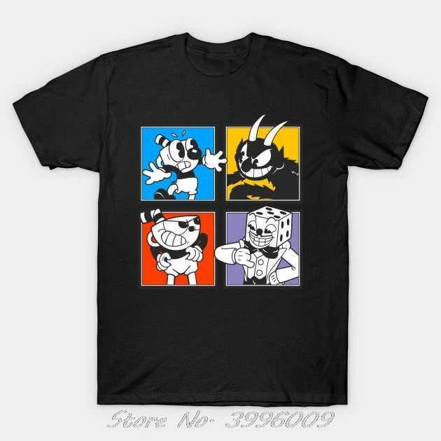 Cuphead Characters Mens T-Shirts Clothing Tees Custom t shirt Summer Short Sleeve Cotton Tshirt StreetwearXJ240102