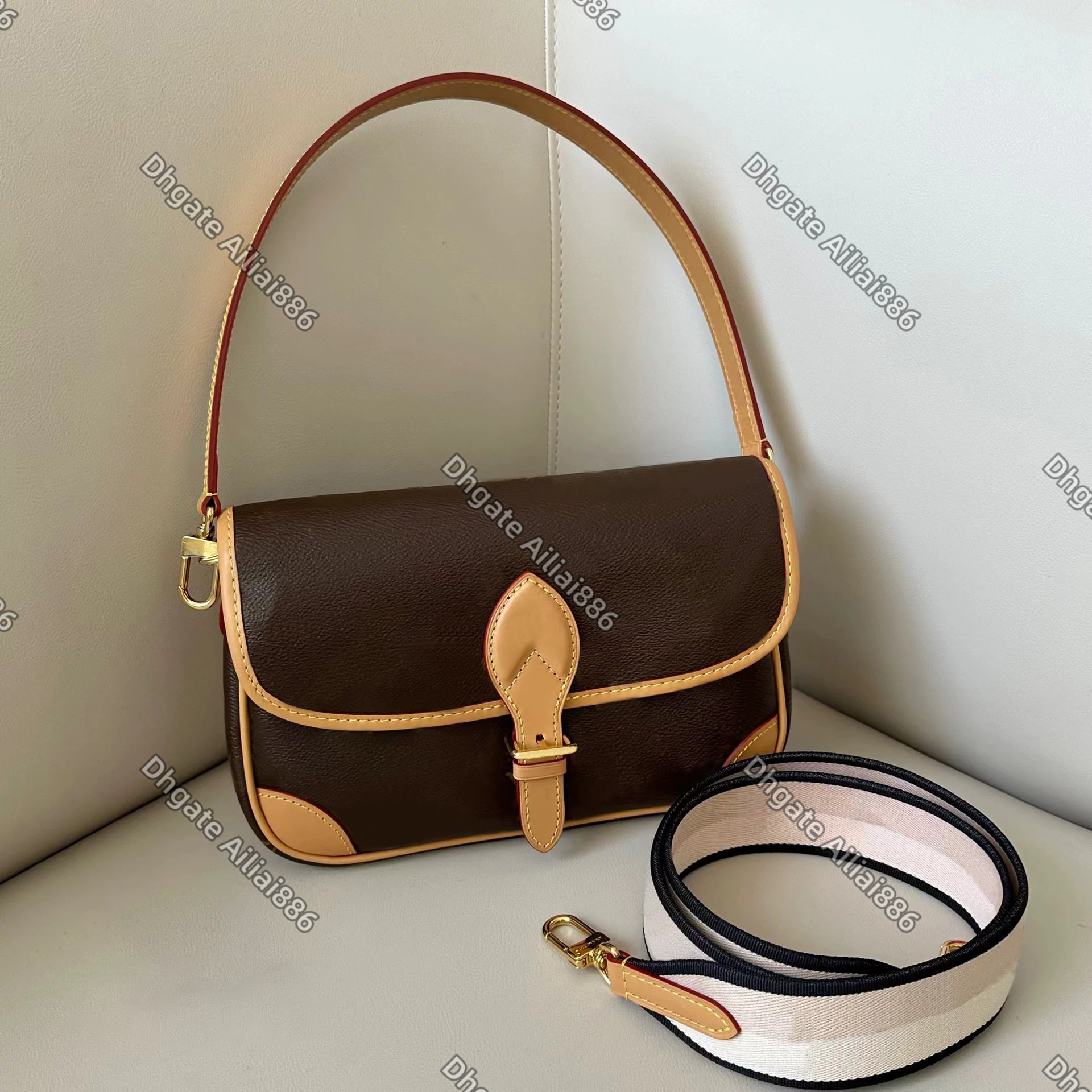 Top Designer Handbag Women Shoulder Bag Luxury Leather sac luxe Crossbody Messenger Purse With Jacquard Fabric Embroidery Adjustable Strap 10A