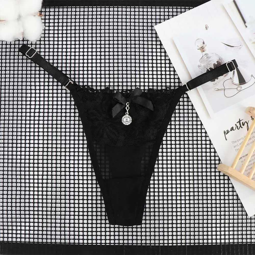 Sexy womens knitted thong V-string lace underwear womens knitted underwear DIY W250103