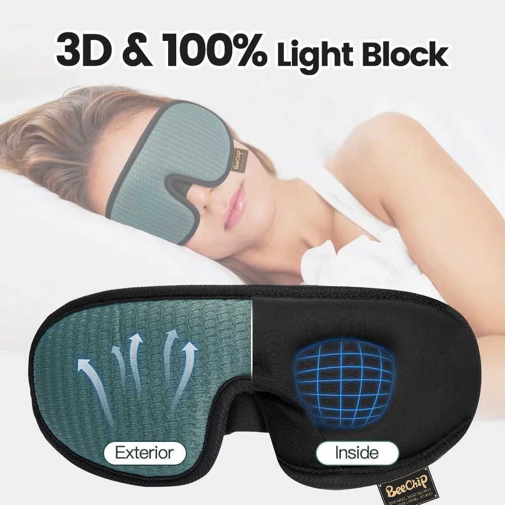 3D Eye Mask Green Breathable Shading Sleeping Hot Sales Eye Mask Adjustable Strap Sleep Mask Padded Travel RestXJ250103