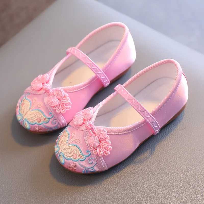 Girls Hanfu shoes childrens embroidered shoes flat shoes ethnic style cloth shoes students ancient style shoes girls performance shoes M250103