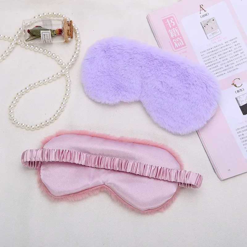 1PC-Silk Sleeping Mask Soft Smooth Sleep Mask For Eyes Travel Shade Cover Rest Relax Sleeping Blindfold Eye Cover Sleeping AidXJ250103