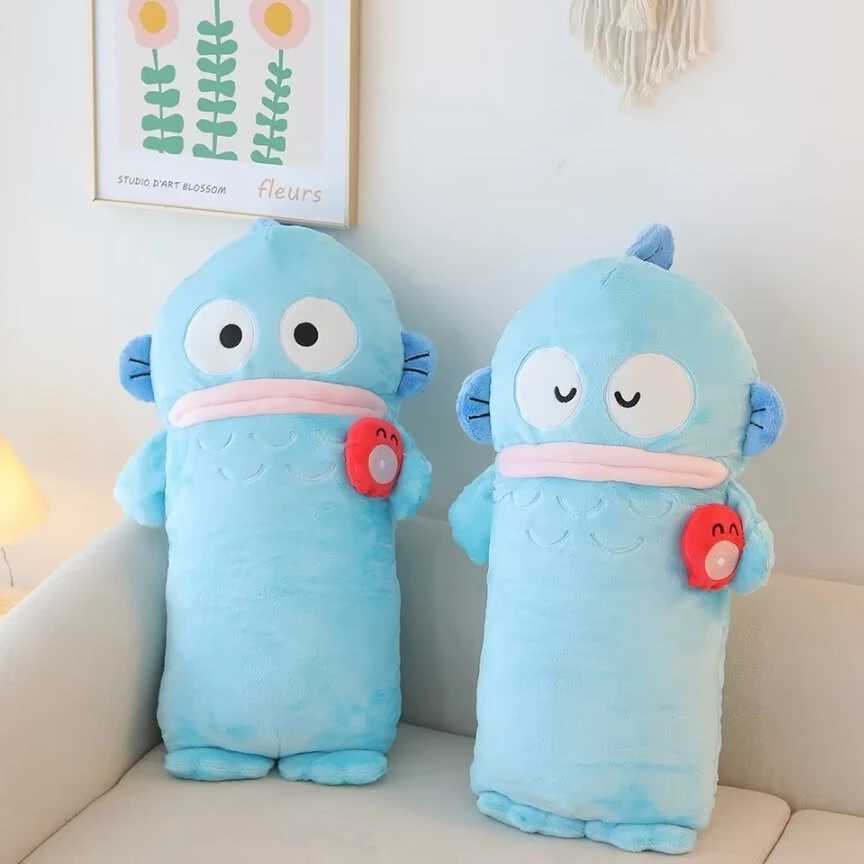 60cm Cute Hangyodon Long Cushion Stuffed Anime Cartoon Throw Pillow Sofa Bed Back Cushion Home Decor Xmas GiftsXJ250102
