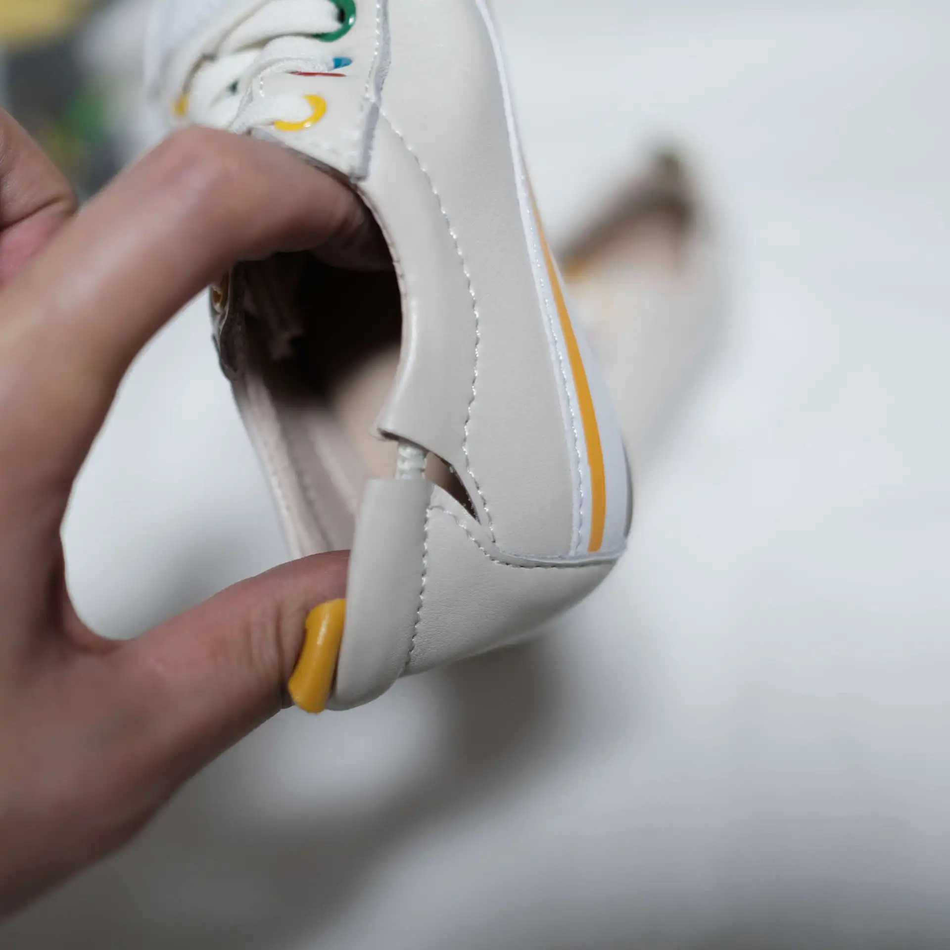 Spring genuine leather childrens casual shoes genuine leather colored boys apartments jeans cute baby girls shoes first mover M250103