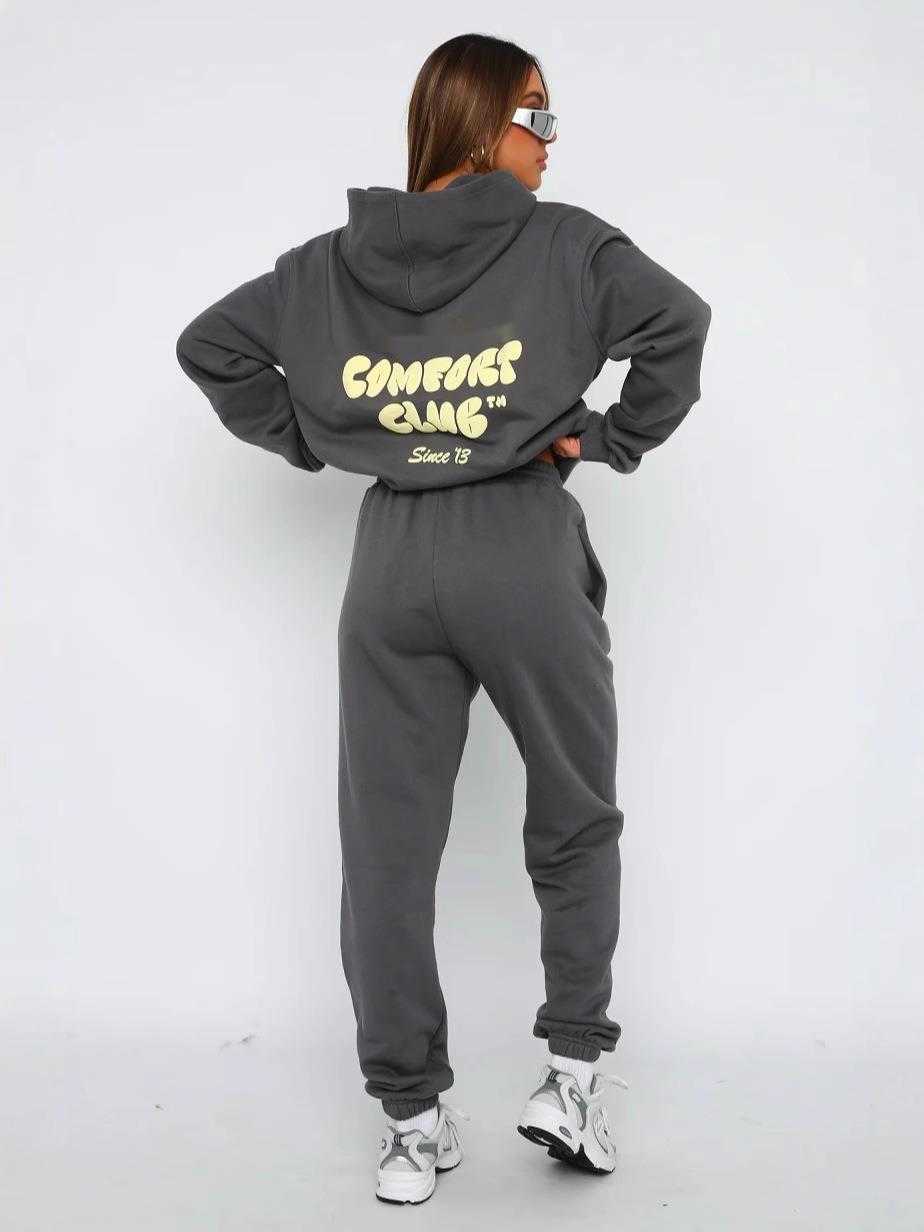 Women's sports set 2025 spring and winter new letter hoodie two sets men's hip hop letters retro fashion sports and leisure set Y250103HUEP