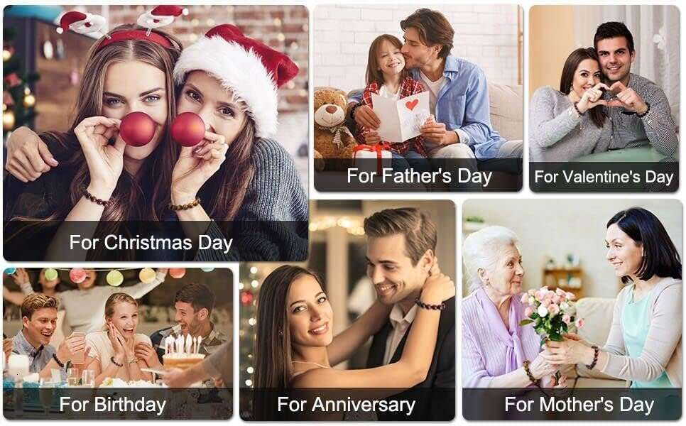 Triple Protection Bracelet, Tigers Eye Black Obsidian and Hematite 8mm Beads Men Women, Heag Crystal Bracelet for Good Luck Prosperity Happiness