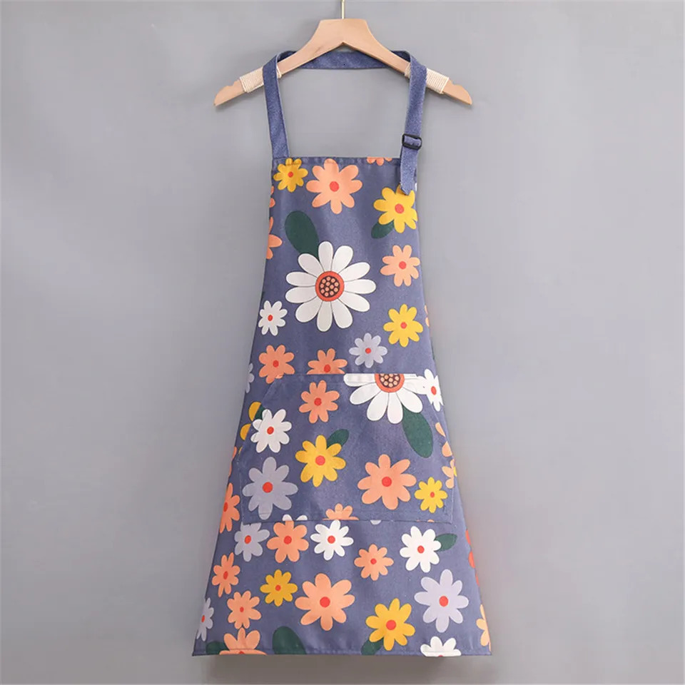Cute Flower Kitchen Household OilProof Cooking Apron For Women Children Men Waterproof Adult Coffee Baking Accessories 241224z
